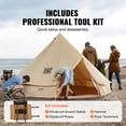 thumbnail image 5 of 4 Season 3m 9.8ft Canvas Bell Yurt Tent with Stove Jack Breathable for 4 Person Family Camping Outdoor Hunting Party, 5 of 6