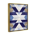 thumbnail image 3 of Blue Rustic Aztec Pattern Abstract Graphic Art Metallic Gold Framed Art Print Wall Art, 3 of 6
