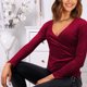 thumbnail image 4 of Sudadera Mujer Otoño Invierno Cuello en V Jersey Causal Elegante Tops sueltos, 4 of 6