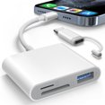 thumbnail image 1 of LEEYNEER 2025 New 5-in-1 Card Reader + Adapter  USB 3.0 TF Flash Drive Type-C Mobile Storage OTG Photo Disk U-Drive File SD/TF Card Reader Compatible with iPhone iPad Samsung Android Phon, 1 of 4