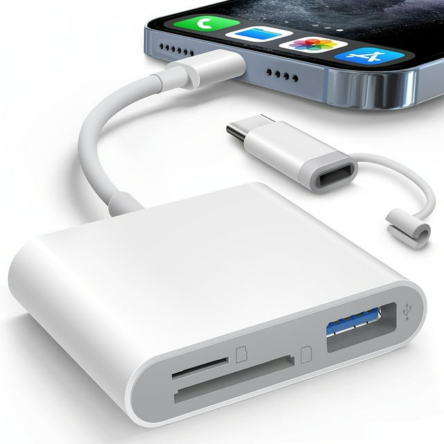 LEEYNEER 2025 New 5-in-1 Card Reader + Adapter USB 3.0 TF Flash Drive Type-C Mobile Storage OTG Photo Disk U-Drive File SD/TF Card Reader Compatible with iPhone iPad Samsung Android Phon