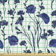 thumbnail image 2 of Ambesonne Botanical Fabric by the Yard Upholstery, Bluish Wildflowers Images, 5 Yards, Multicolor, 2 of 5