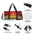 thumbnail image 5 of Rocae Red Gold Glitter Print Round Travel Duffel Bag and Fitness Bag, Women's Waterproof Weekend Tote, Men's Travel and Fitness Essentials, 5 of 8