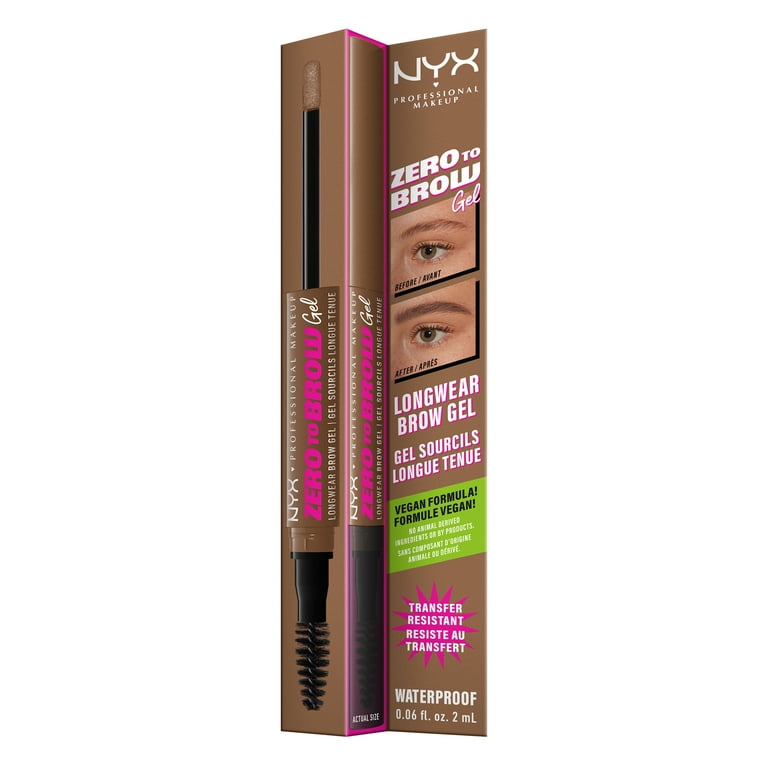 NYX Professional Makeup Zero to Brow Longwear Eyebrow Gel, Taupe