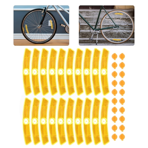 ELAYARD 20Pcs Professional Replaceable Orange Wheel Reflectors for Bikes Motorbikes and Touring Vehicles