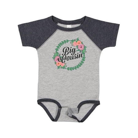 

Inktastic Big Cousin with Flower Circle Gift Baby Girl Bodysuit