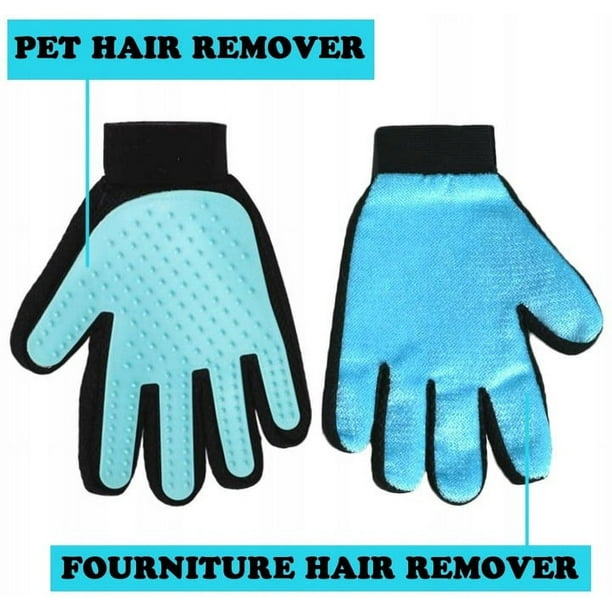 Guantes de depilación de animales, azules, baño, peine multiusos
