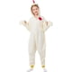 thumbnail image 3 of CANASOUR Mono de pollo para niños, disfraces de Navidad, Halloween, anime, cosplay, animales, pijamas de una pieza, niñas de 10 a 12 años (10 (125#), pollo blanco), 3 of 4