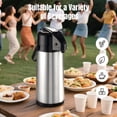 thumbnail image 3 of Ratrabas Upgraded Airpot Coffee Carafe with Double Pump, Stainless Steel Drink Dispenser for Hot/Cold Beverage with Lazy Susan Base, Coffee Termos Para Cafe for Hot Cocoa for Parties, 3 of 8