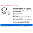 thumbnail image 2 of Vacuum Pump Repair Kit - Compatible with 1994 - 2002 Dodge Ram 2500 5.9L 6-Cylinder Diesel 1995 1996 1997 1998 1999 2000 2001, 2 of 2