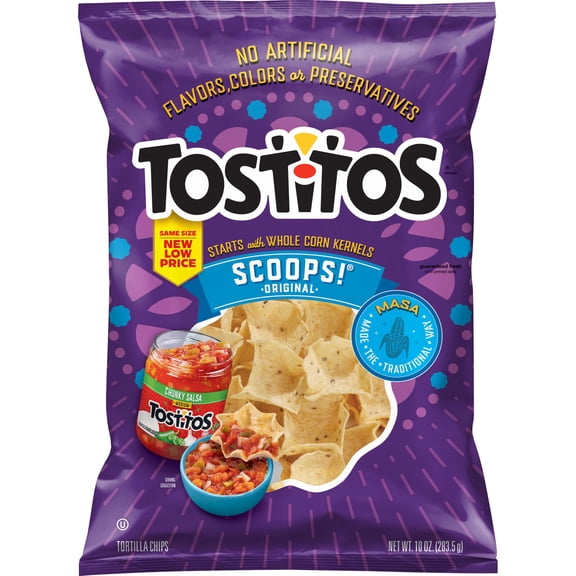 Tostitos Scoops Original Tortilla Chips, 10 oz, Plastic Bag