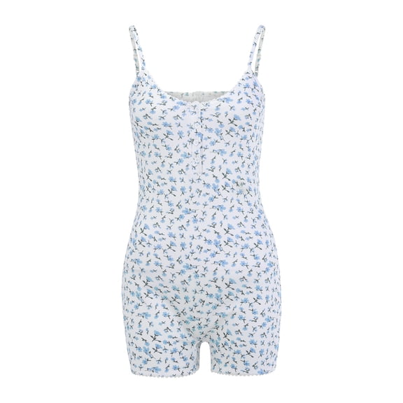 Vedolay Casual Jumpsuits For Women Women's One Piece Jumpsuits Sleeveless Ribbed Bodycon Rompers Summer Bodysuit,B M