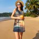 thumbnail image 3 of Easygdp Sailing Dancing Dolphin para Vestido Transpirable de Mujer, Vestido Suelto de Manga Corta con Pliegues y Bolsillos para el Verano, 3 of 7