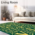 thumbnail image 2 of ODIKA 8'x10' Machine Washable Non-Slip Area Rug, Nature Inspired Alphabet Design With Interlocking Leafy High Traffic Rug, Green, 689564, 2 of 7