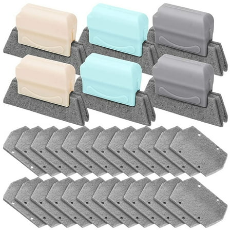 

Tycncty 6 Pieces Window Groove Cleaning Brush Detachable Crevice Cleaner Tools Hand-Held with 24 Replacement Cloths