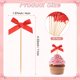 thumbnail image 3 of Uxcell 60-Pack Adornos de Cupcake en Forma de Lazo, Adornos de Pastel de Cinta Lazo, Palillos de Cupcake para Decoración de Pasteles de Cumpleaños para Despedida de Soltera [Rojo], 3 of 7