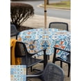 thumbnail image 5 of Outdoor Tablecloths with Umbrella Hole & Zipper, Blue Mediterranean 60x60 Inch Square Tablecloths, Vintage Moroccan Tiles Texture Waterproof Table Cloth, Patio/Pool/Picnic Table Covers, 5 of 8