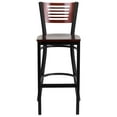 thumbnail image 3 of Emma + Oliver Slat Mahogany Wood Back Barstool, Black, 3 of 6