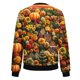 thumbnail image 5 of Chaqueta bomber con temática de Halloween para mujer con cierre de cremallera, estampado festivo de flores y calabazas, ligera y cómoda, 5 of 5