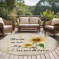 thumbnail image 4 of Round Area Rugs Collection 6 Ft, Sunflower Non-Slip Residential Carpet, Vintage Botanical Indoor Crawling Mats Runner Rugs for Living Room/Dining Room/Bedroom, 4 of 8