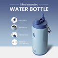 thumbnail image 4 of Insulated Water Bottle 64 oz with Straw and Dual-use Lid Half Gallon Water Jug Vacuum Stainless Steel for Workout Sports Insulated Beer Growler with Handle and Pills Holder Blue, 4 of 5