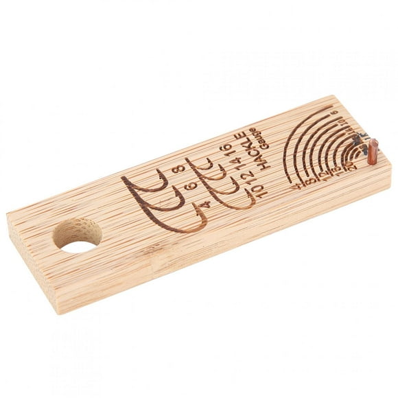 Fish Hook Ruler, Wooden Fish Hook Measuring Ruler, Wooden for Measuring Fish Hook Size Fishing Tool Accessory