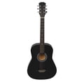 thumbnail image 4 of Kit de guitarra acústica de 38 pulgadas, guitarra folk redondeada negra mate con cuerdas de repuesto, púas de cejilla, placa protectora y estuche de transporte., 4 of 14