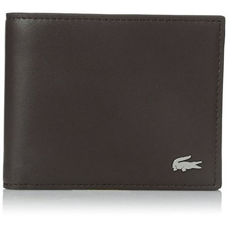 Lacoste Mens Fitzgerald Small Billfold Wallet Wallet, Dark Brown, One Size
