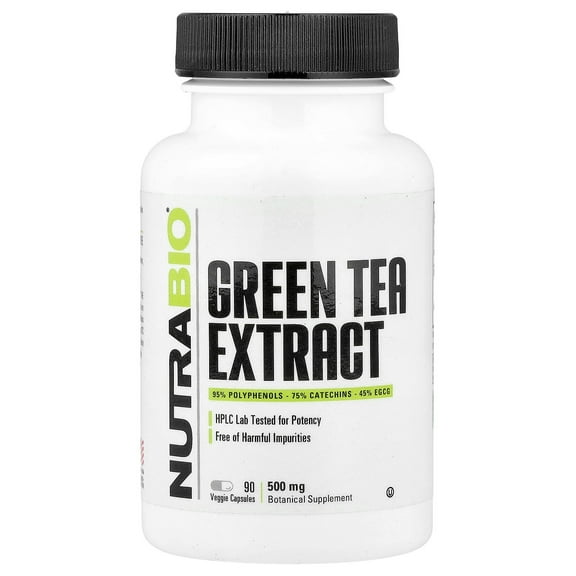 NutraBio Green Tea Extract, 500 mg, 90 Veggie Capsules