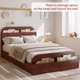 thumbnail image 5 of Yeshouse Estructura de cama de madera con cabecero y pie de cama con espacio de almacenaje, plataforma baja con listones de madera, sin somier, 5 of 6