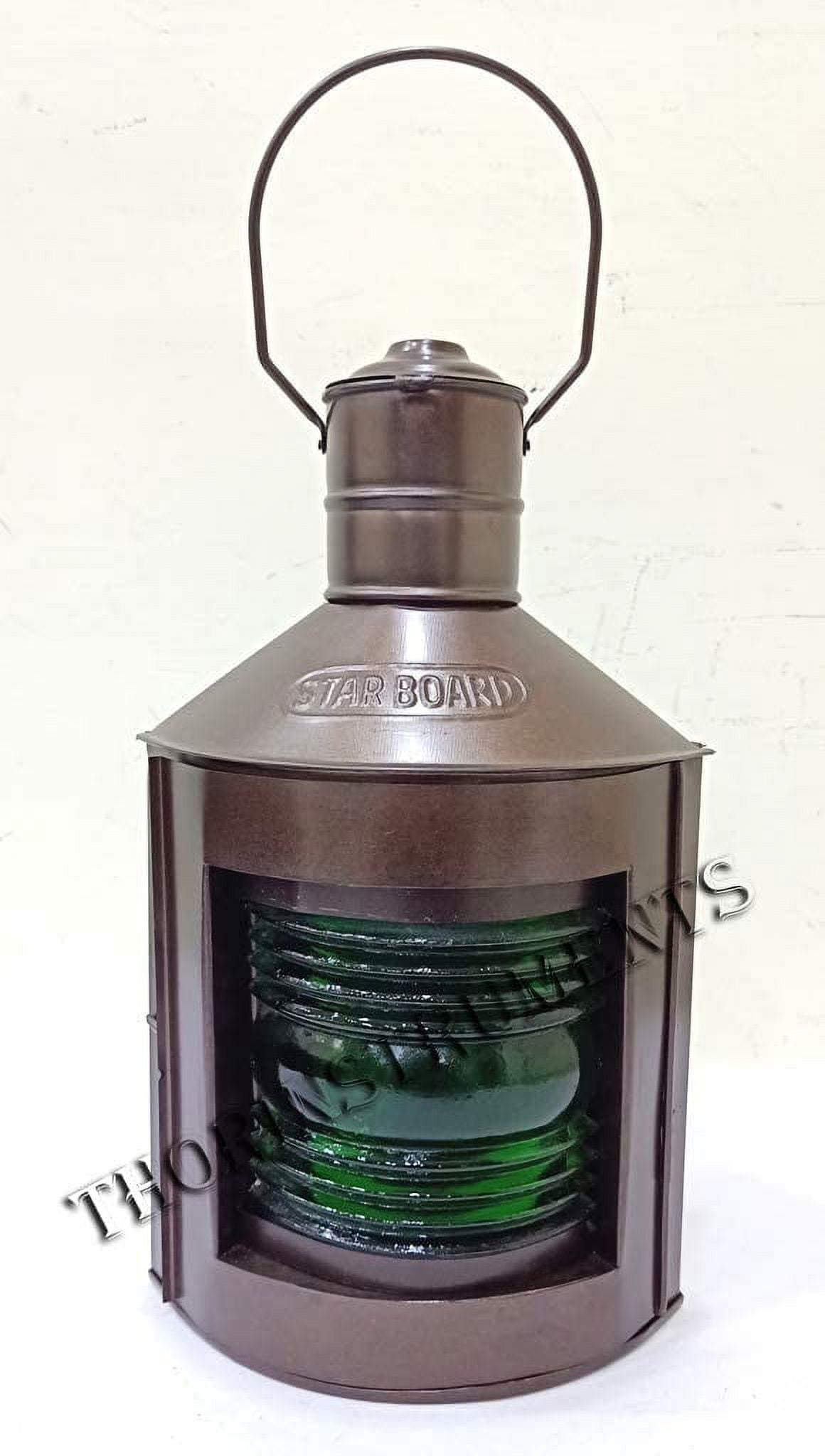 Nautical Metal Port & Starboard Lanterns Set of 2 Ship Oil Lamps