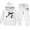 White*, variant on RUTAYY Girls 2 Piece Casual Outfit Long Sleeve Graphic Print Hooded Tops Drawstring Waist Jogger Pants Kids Daily Kids Tracksuit Brown