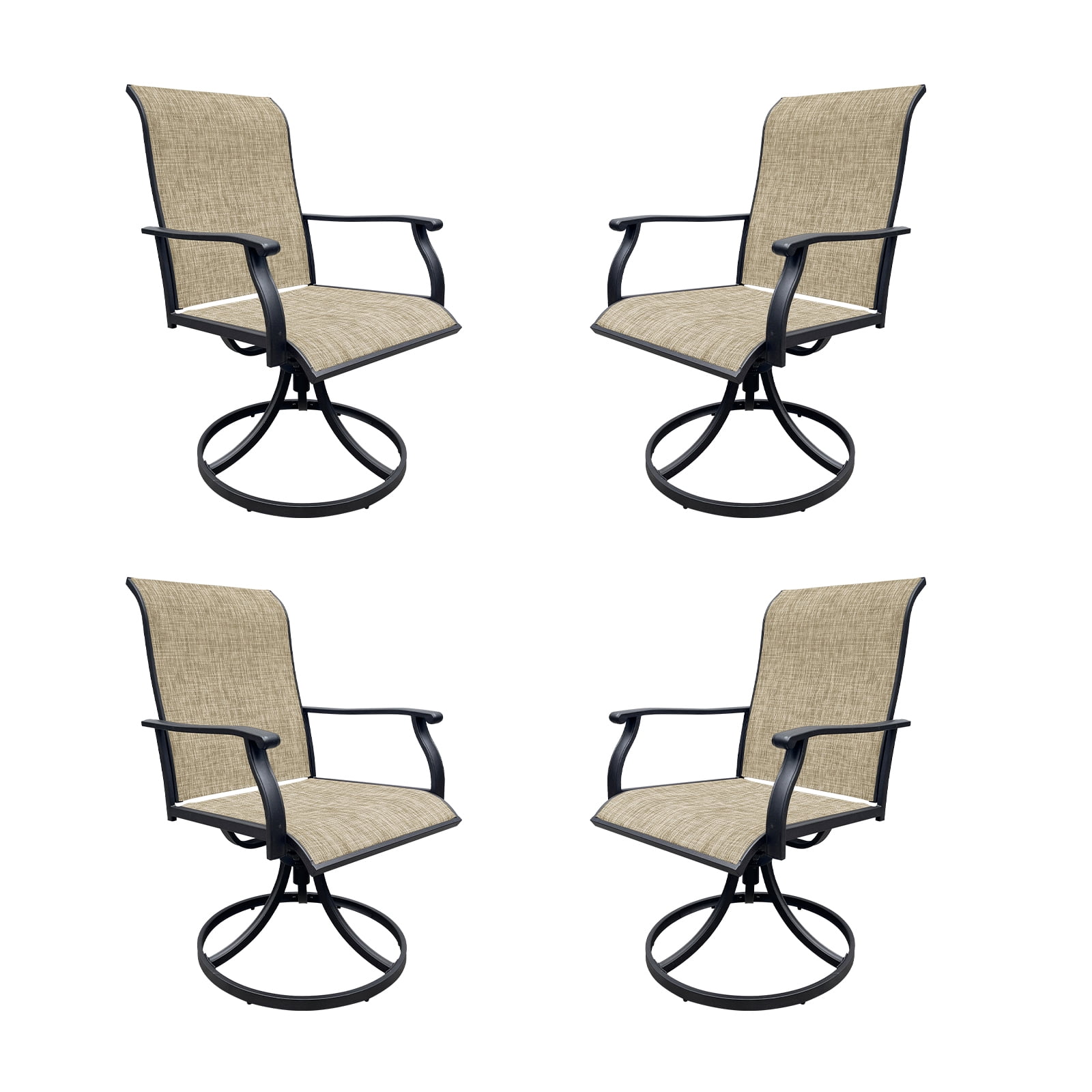 Swivel Patio Chairs Set of 2 Outdoor Swivel Leisure Chairs for Front Porch Backyard Deck Garden Rest Space, Gray