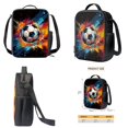 thumbnail image 4 of ZUXONGSY Splatter Painting Soccer Print Backpack Set for Kids Teens 17 Inches Bookbag Casual Daypack 3 In 1 Schoolbag With Lunch Bag Pencil Bag Set for Boys Girls, 4 of 6