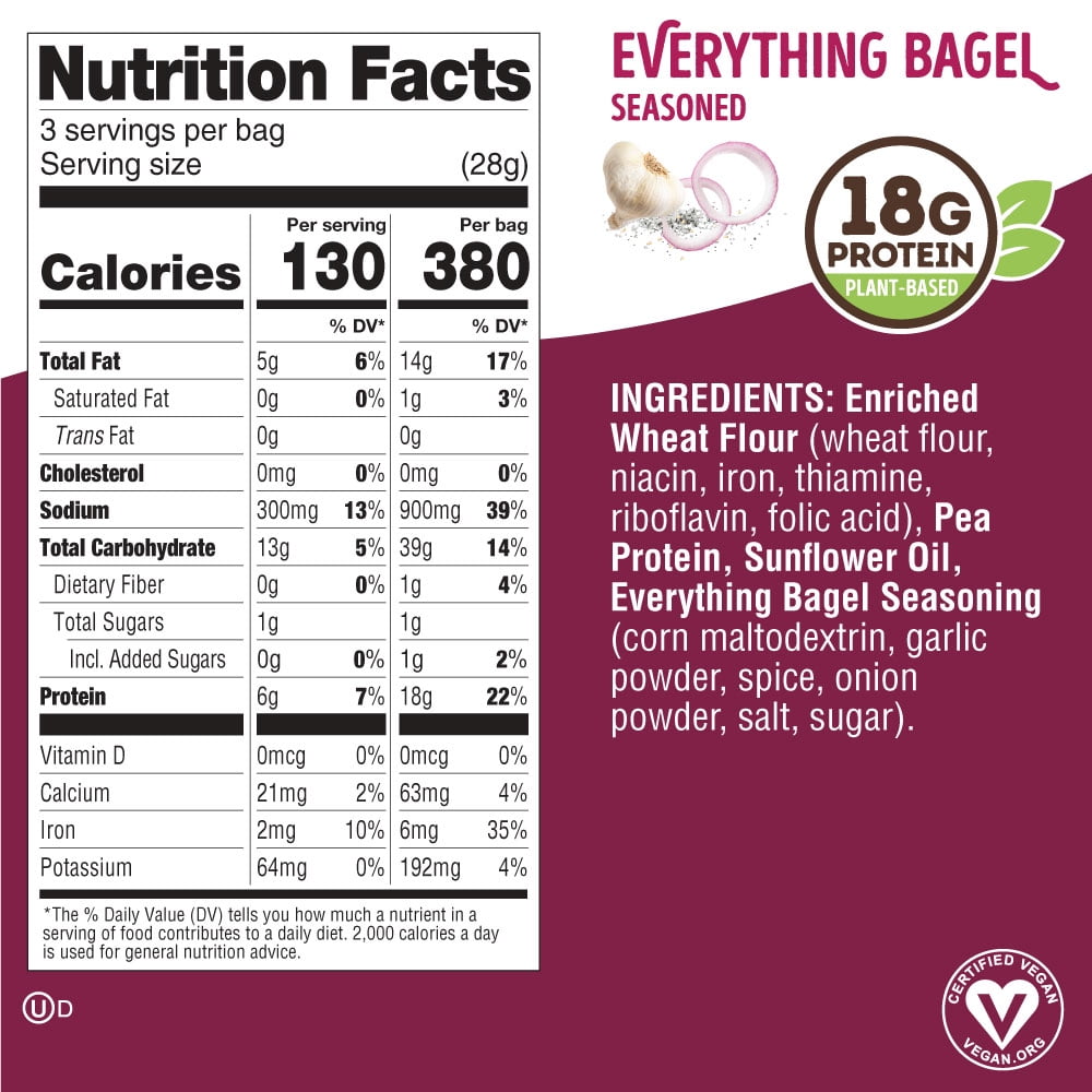 Lenny and Larry's Fitzels Protein Pretzels, Everything Bagel, 20g Protein, 3oz