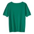 thumbnail image 5 of Nisorays Women Short Sleeve Sweater Summer V Neck Dressy Casual Soft Knit Pullover Tops Trendy Green 2XL, 5 of 5