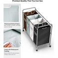 thumbnail image 4 of Carrito clasificador de cestas de ropa ROMOON, 4 secciones, 172 L, multicolor, 4 of 8