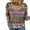 Multicolor, variant on AOOCHASLIY Women Fall Tops Women's Retro Casual Print V-Neck Long Sleeve Embroidered Blouse T-shirt Tops