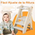 thumbnail image 3 of Torre de Aprendizaje Montessori,Torre de Aprendizaje para Niños,Taburete de Cocina para Niños,Plegable & Antideslizante & Anti-vuelco, Riel de Seguridad, Adecuado para Cocina, baño, Fregadero, 3 of 5