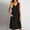 Black, variant on Tank Dresses for Women V Neck Sleeveless Waisted Solid Color Basic Casual Lounge Midi Dress with Pockets