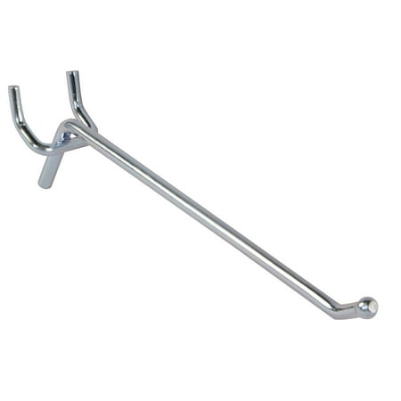 6 inch Chrome Peg Hook for ¼ inch Pegboard - Pack of 100 ...