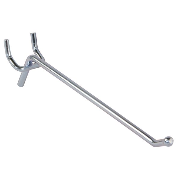 6 inch Chrome Peg Hook for ¼ inch Pegboard Pack of 100