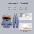 thumbnail image 3 of Snowsuits Clothing Set Winter 2 Pieces Down Jacket Coat with Snow Dungarees Bib Trousers Ski Suit Clothing, 3 of 5