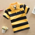 thumbnail image 4 of WIBACKER Kids Boy's Short Sleeve Tops Child 2-14T Cartoon Cotton Jersey Colorblock Striped Polo Shirts Tops, 4 of 8