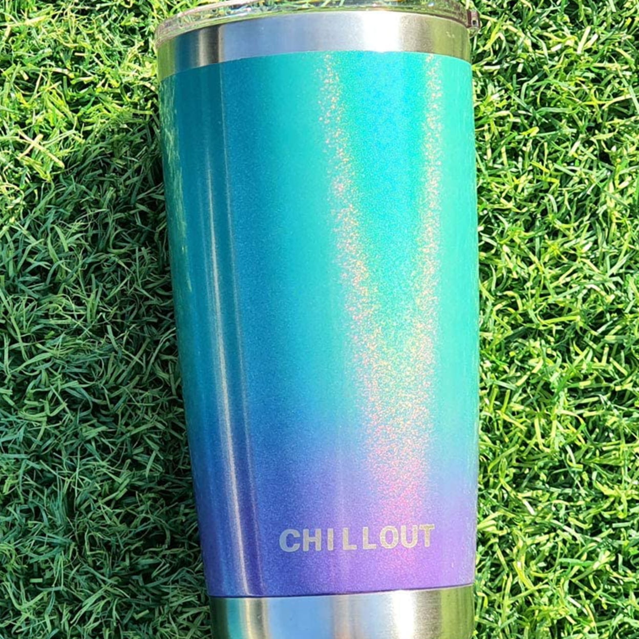 CHILLOUT LIFE Stainless Steel Travel Mug with Handle 40 oz – 6 Piece Set.  Tumbler with Handle, Straw, Cleaning Brush & 2 Lids. Double Wall Insulated  Large Coffee Mug Bundle