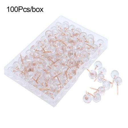 

Transparent Ball Drawing Thumbtack Board Pins Ball Pushpins Fixing Pin Photo Wall Nail Photo Wall Studs 100PCS/BOX