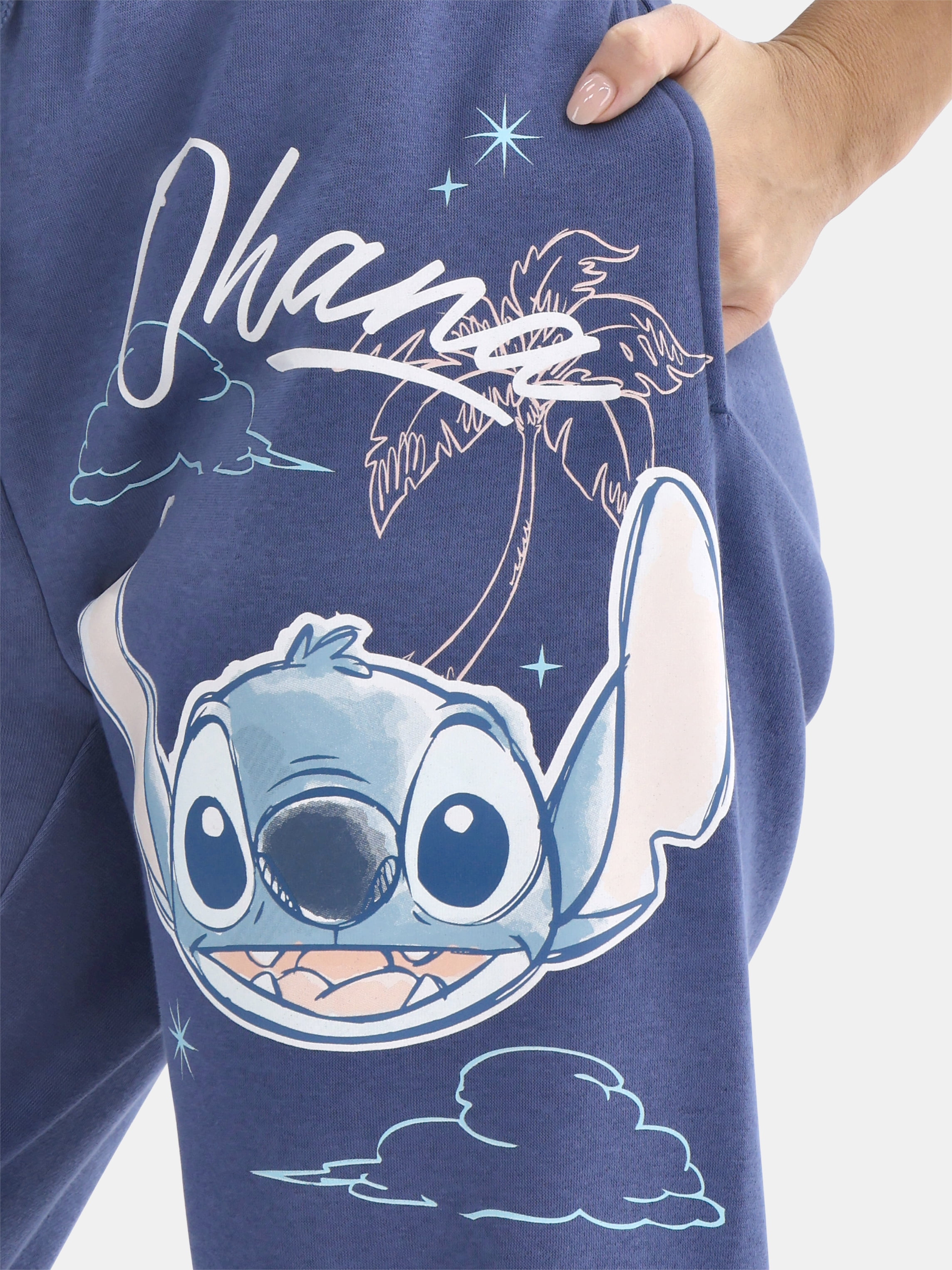 Disney Stitch Graphic Print Joggers, Womens