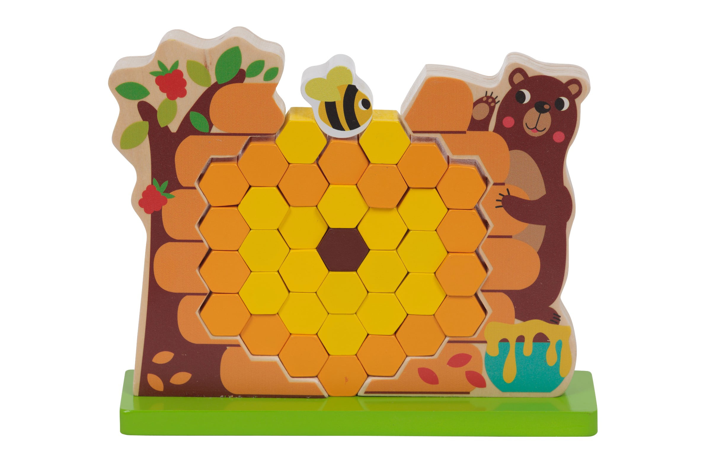 Honey Bee Chunky Wood Block Decor