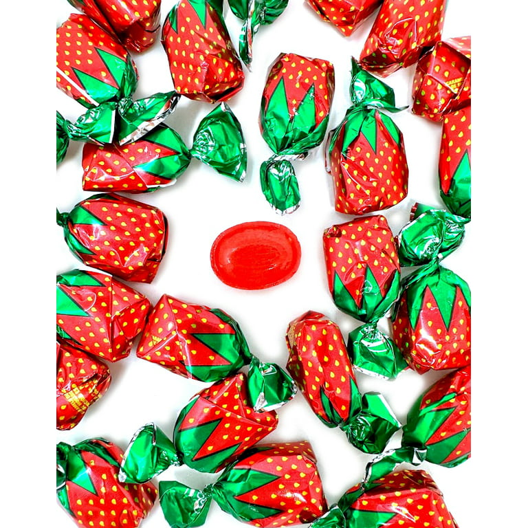 Strawberry Bon Bons, Red Hard Candy, Resealable Bag, 2lb