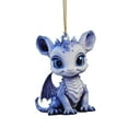thumbnail image 1 of Colgante De Dragón Azul Y Blanco De Porcelana Para Árbol De Navidad Colgante De Coche Con Dibujo Animado De Dragón Colgante Para Bolso Decoración Para Colgar Colgante De Acrílico Plano 2D Para Árbol, 1 of 8